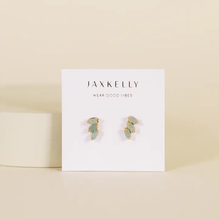 Offset Trio Studs - Amazonite