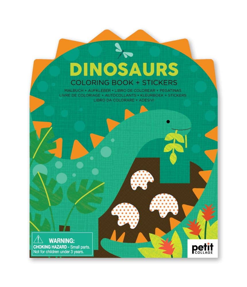 Coloring Book With Stickers: Dinosaurs