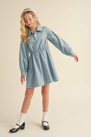 Long Sleeve Chambray Shirt Dress