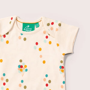 Short Sleeve Organic Baby Bodysuit - Birthday Balloons