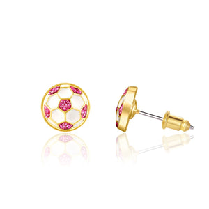 Glitter Soccer Ball Cutie Stud Earrings