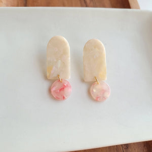 Rory Earrings - Cream & Coral // Fall, Jewelry, Gifts