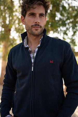 Reed Knit Full Zip - Navy