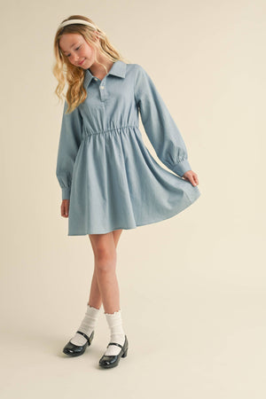 Long Sleeve Chambray Shirt Dress