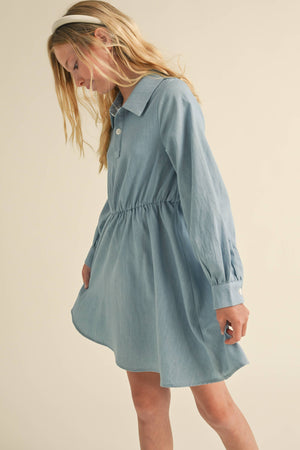 Long Sleeve Chambray Shirt Dress