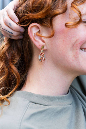 Leah Earrings - Seafoam & Rust // Fall, Jewelry, Gifts