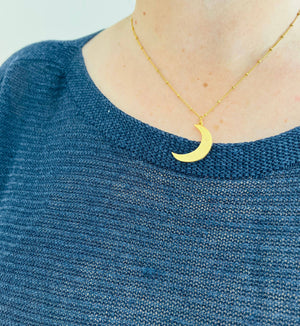 Sliver Moon Charm Necklace