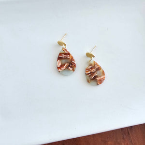 Leah Earrings - Seafoam & Rust // Fall, Jewelry, Gifts