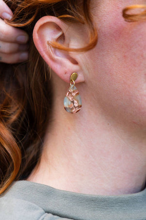 Leah Earrings - Seafoam & Rust // Fall, Jewelry, Gifts