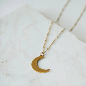 Sliver Moon Charm Necklace