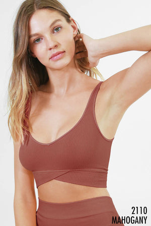 NS8116 - Ribbed Crossover Bra Top