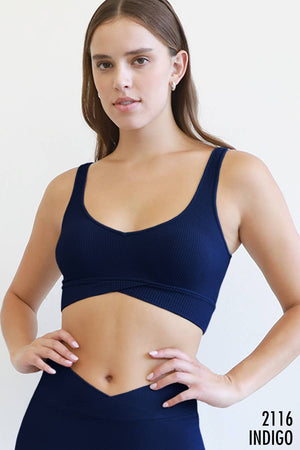 NS8116 - Ribbed Crossover Bra Top