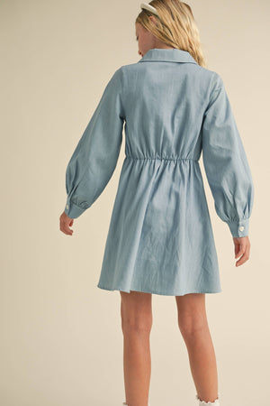 Long Sleeve Chambray Shirt Dress