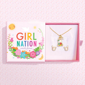 Bunny Sweet Petite Necklace and Studs Easter Gift Set