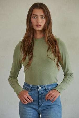 Claire Mock Neck - Moss