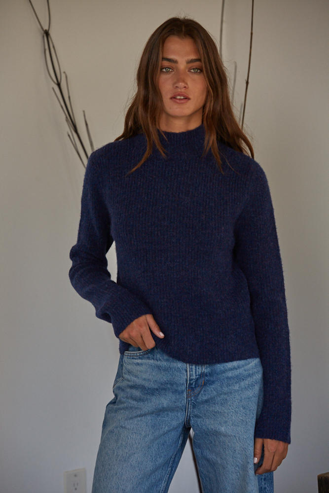 Raine Mockneck Sweater - Bluebird