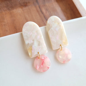 Rory Earrings - Cream & Coral // Fall, Jewelry, Gifts