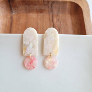 Rory Earrings - Cream & Coral // Fall, Jewelry, Gifts