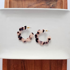 Flora Hoops - Blonde Tortoise // Fall, Flower, Earrings