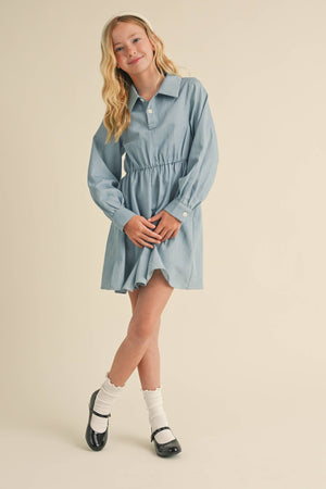 Long Sleeve Chambray Shirt Dress