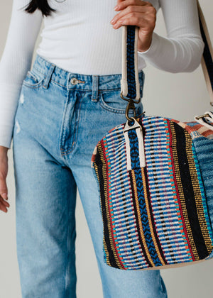 Blue, Rust & Tan Aztec Duffel