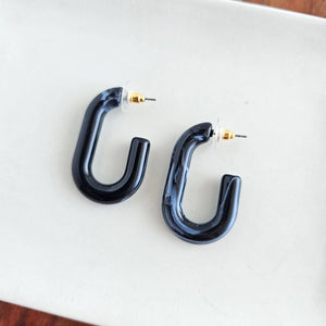 Joanna Hoops - Black // Fall, Earrings, Jewelry