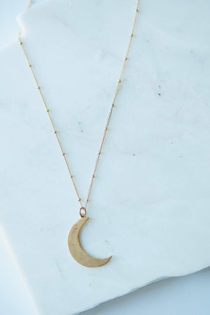 Sliver Moon Charm Necklace