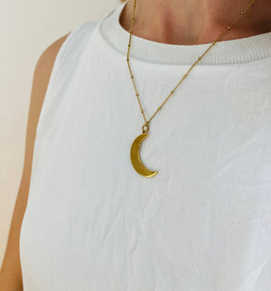 Sliver Moon Charm Necklace