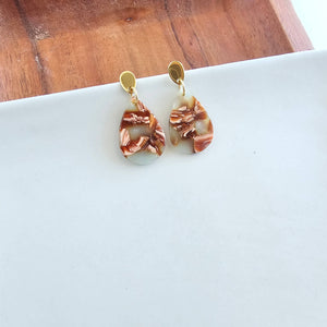 Leah Earrings - Seafoam & Rust // Fall, Jewelry, Gifts