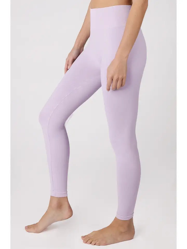 Vintage Wash Waist Leggings - Blush Lavender