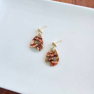 Leah Earrings - Seafoam & Rust // Fall, Jewelry, Gifts