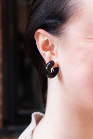 Chloe Hoops - Black // Fall, Earrings, Jewelry