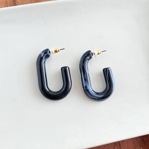 Joanna Hoops - Black // Fall, Earrings, Jewelry