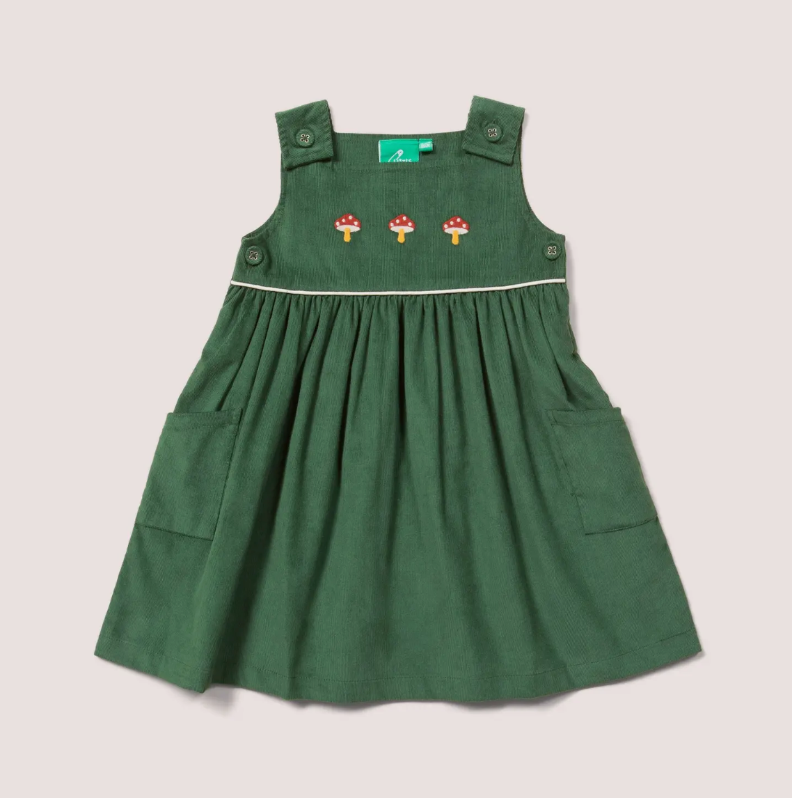 Embroidered Toadstool Corduroy Pinny Dress