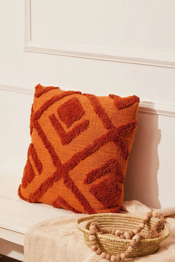 Rust boho throw outlet pillow